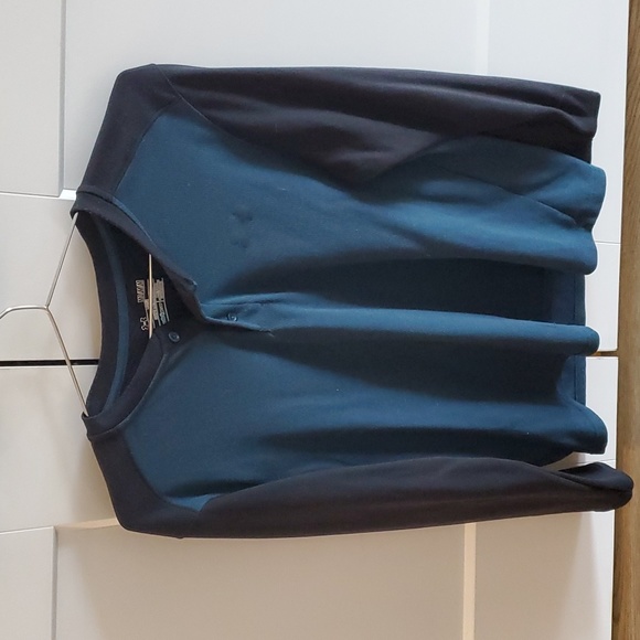 Under Armour Mens ColdGear Infrared Henley Teal and Black - Picture 1 of 3